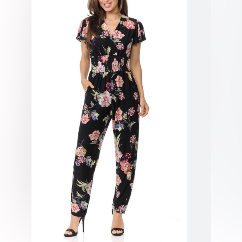 Emma Black Floral Maxi Dress